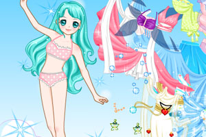 蓝色多情的漂亮裙