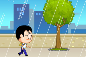 大头妹男友送伞