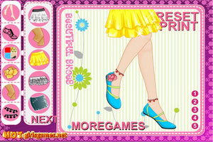 苗条美腿配花鞋