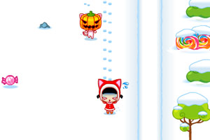 小黑花花打雪仗