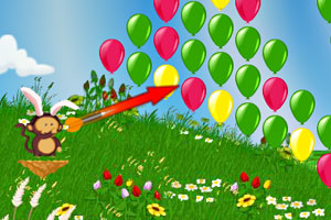 小猴子射气球春天版