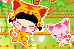 小黑花花吃水果