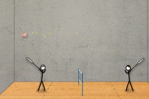 火柴人打羽毛球