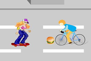 美少女滑板赛