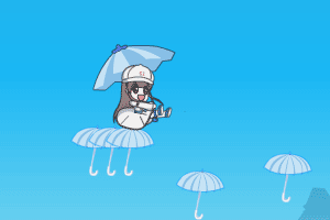 六一女孩欢快跳