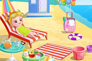 可爱宝贝去海滩