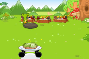 小熊猫做汉堡包