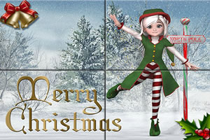 女孩圣诞节