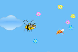大黄蜂采花