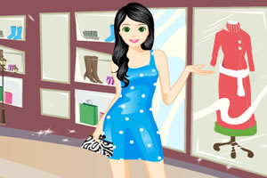 时尚女孩去购物