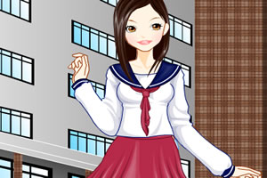 李娜的学生装扮