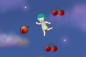 小女孩攀登夜空