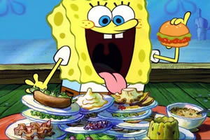 海绵宝宝吃汉堡拼图