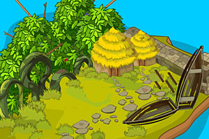 逃离孤岛茅草屋