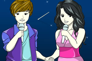 赛琳娜与贾斯汀填色