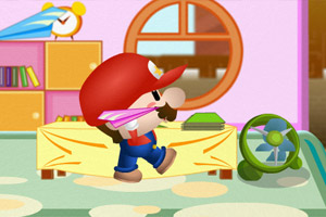 马里奥扔纸飞机