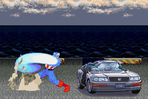 美国队长破坏汽车