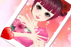 给漂亮新娘美甲