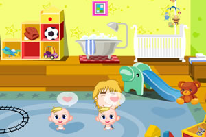 爸爸照顾双胞胎