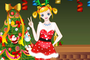 可爱圣诞女孩