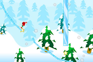 圣诞老人画线滑雪