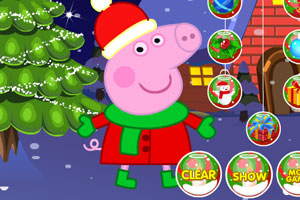 粉红小猪装饰圣诞树