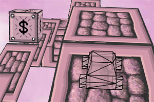 3D粉色木盒小车