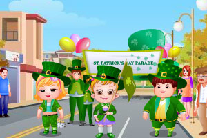 可爱宝贝的圣帕特里克节