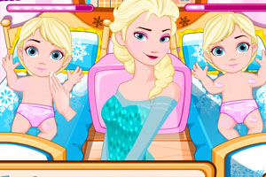 艾莎照顾双胞胎