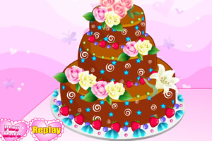 浪漫玫瑰婚礼蛋糕