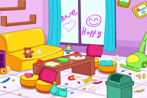 打扫聚会后的房间