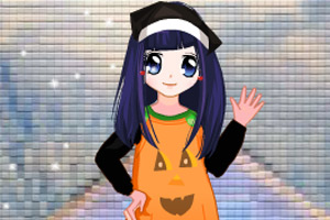 打扮万圣节女孩