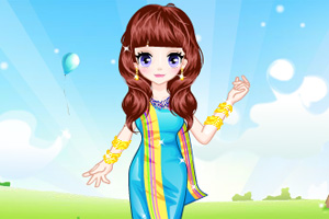 印度女郎在草原