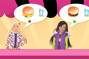 女孩经营汉堡店