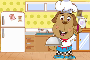 可爱的小狗厨师