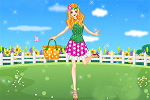 艳丽的花朵女孩