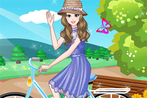 骑着自行车的女孩