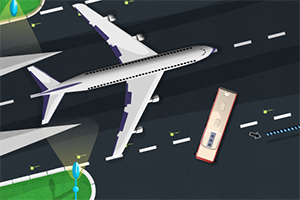 飞机场停靠大巴