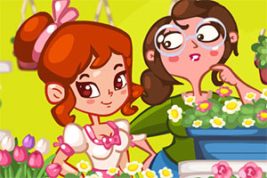 花卉店员开小差