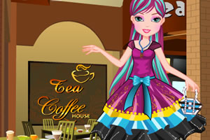 咖啡店漂亮女孩