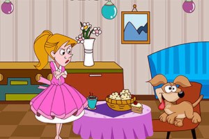 偷吃东西的小狗