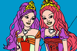 为芭比公主姐妹上色