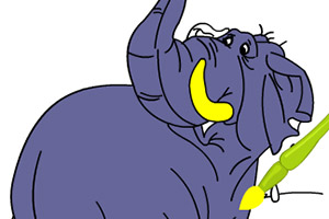 趣味大象填颜色