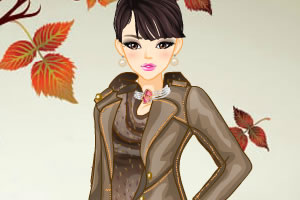 枫叶下的秋季装