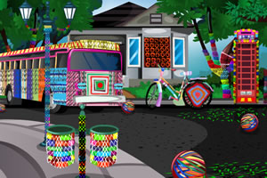 布置纱布主题公园