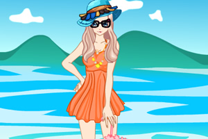 超可爱海边女生