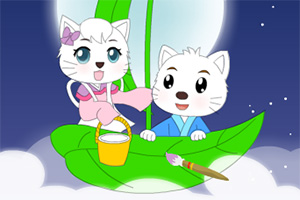 妮妮猫填色七夕之夜