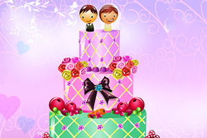 甘美的婚礼蛋糕装饰