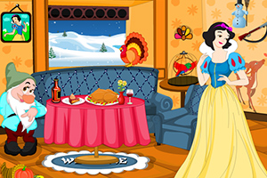 白雪公主感恩节布置房间