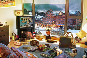 暴风雪覆盖的村庄